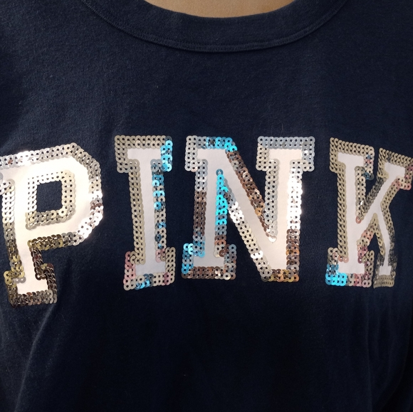 Victoria's Secret PINK Long Sleeve Bling Logo Tee - Picture 6 of 7